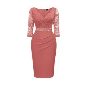 Miusol Women's Deep V-Neck Floral Lace Ruffle Glitter Sequin Style Cocktail Semi